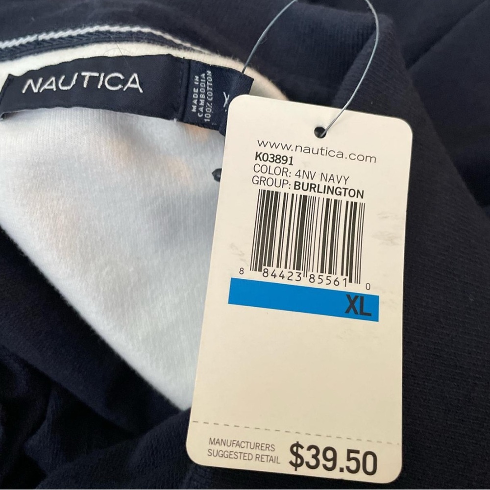 NWT Nautica Men's Polo Shirt in Navy and Bright Blue Size XL - Picture 4 of 4